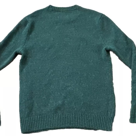 VTG Abercrombie & Fitch Women’s Holiday Green 100% Wool Sweater Crew Neck Sz Med - Picture 3 of 3